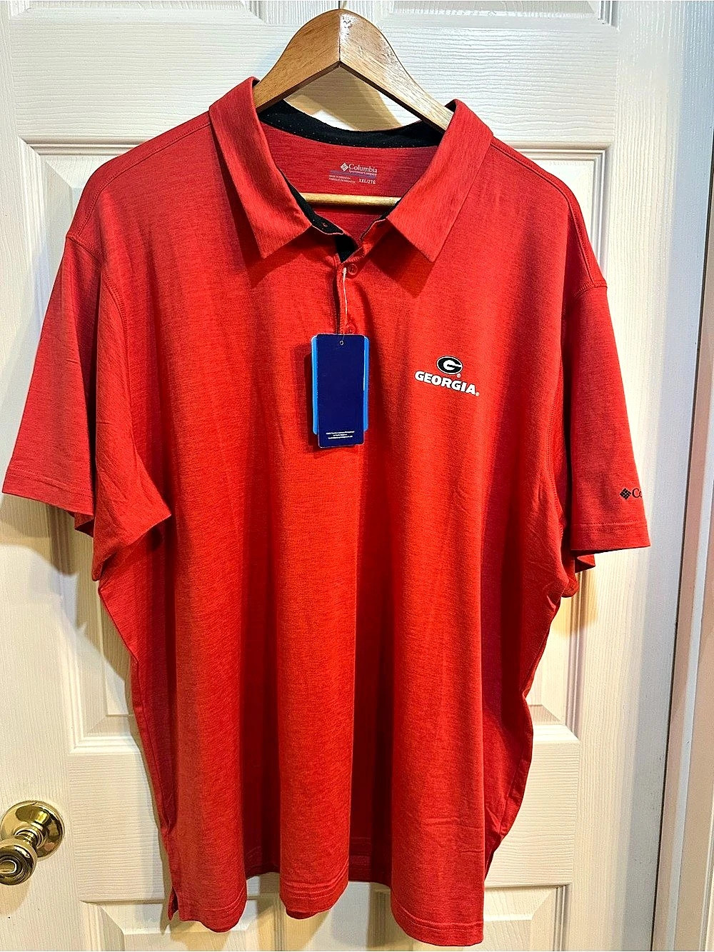 Columbia Georgia Bulldogs Tech Trail Omni-Shade Polo Red XXL